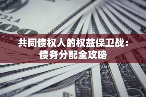 武汉共同债权人的权益保卫战：债务分配全攻略