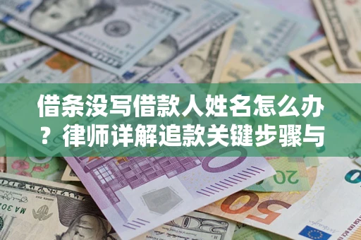 武汉借条没写借款人姓名怎么办？律师详解追款关键步骤与证据链构建