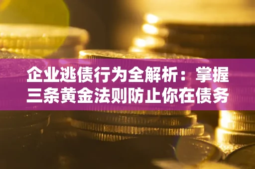 武汉企业逃债行为全解析：掌握三条黄金法则防止你在债务乱局中“踩雷”