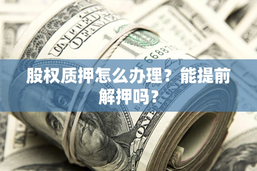 武汉股权质押怎么办理？能提前解押吗？